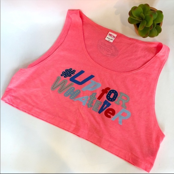 American Apparel Neon Crop Top Bud Light - Picture 1 of 5